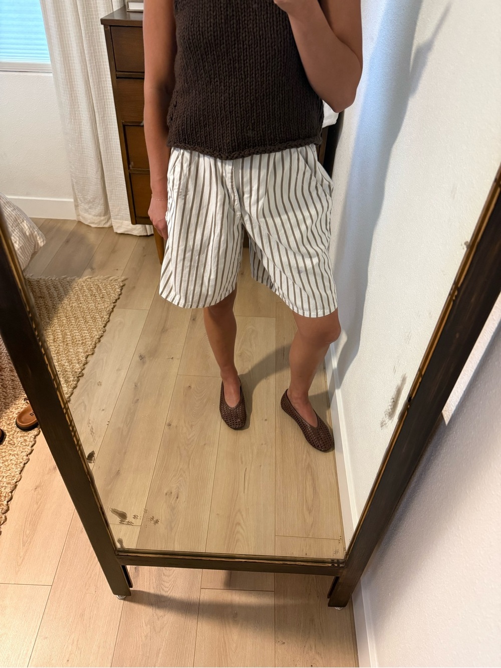 Striped baggy women’s Bermuda Shorts